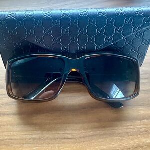Gucci Brown Sunglasses with Gold Accents